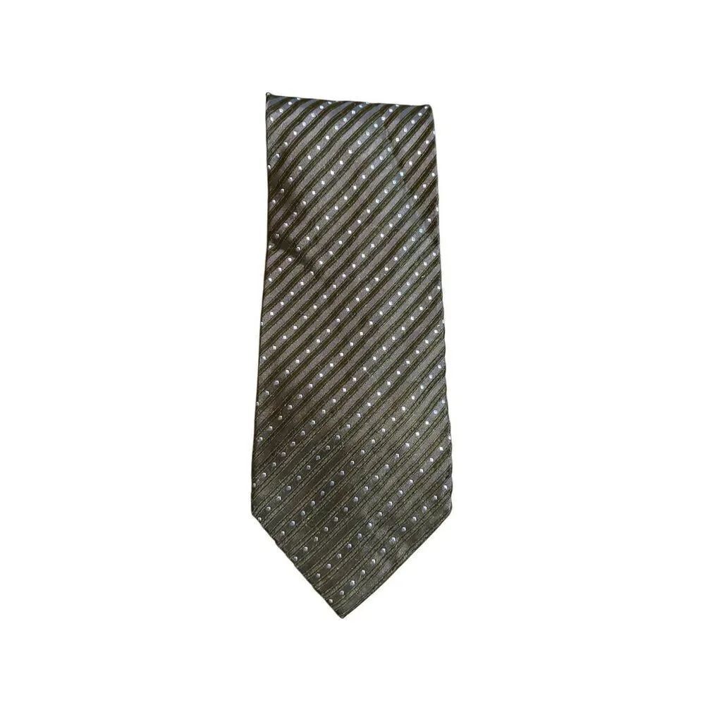 Valerio Gasati men’s vintage blue and black polkadot, silk tie 57